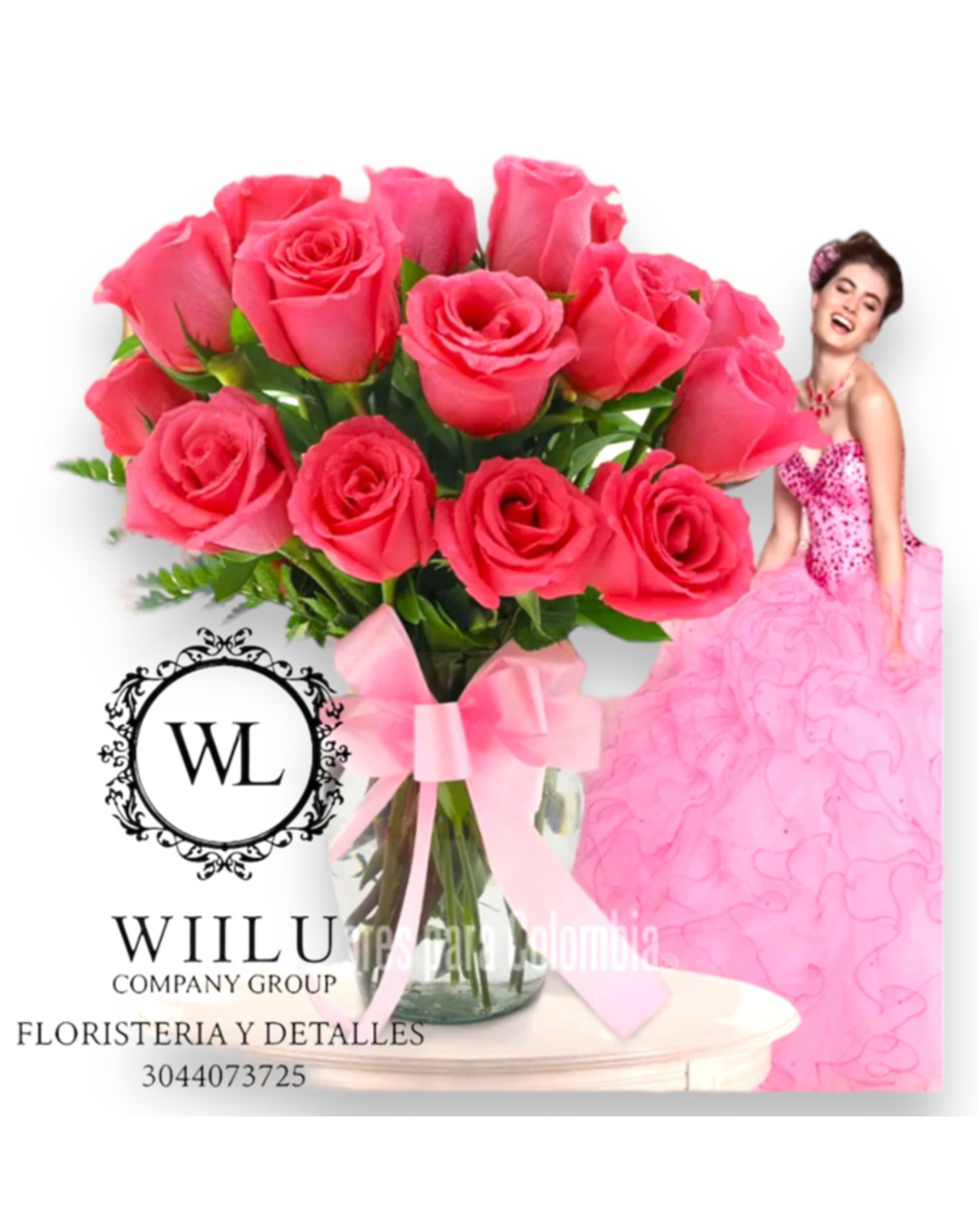 Ramo de rosas rosadas