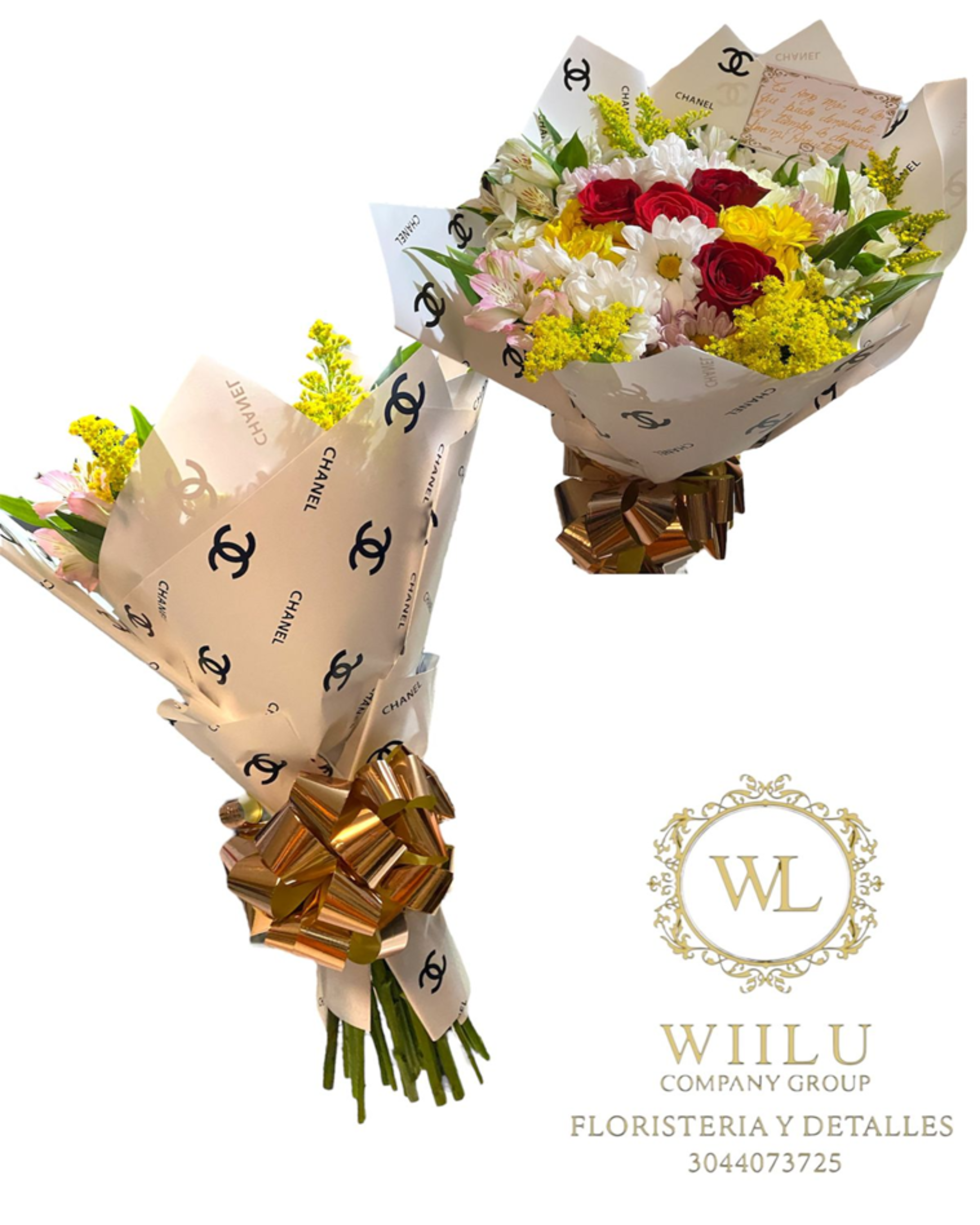 Ramo de rosas y girasoles