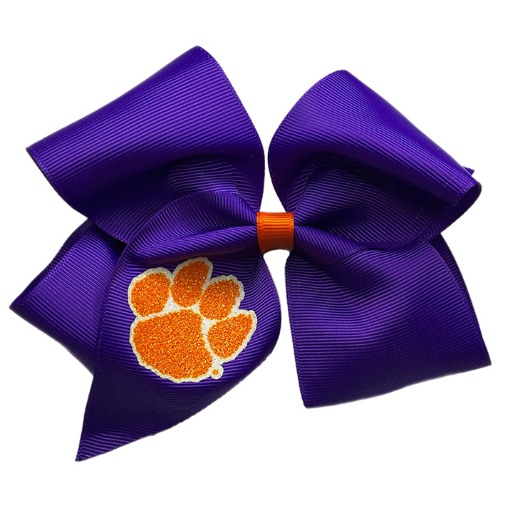Glitter Junior Bow - Clemson University