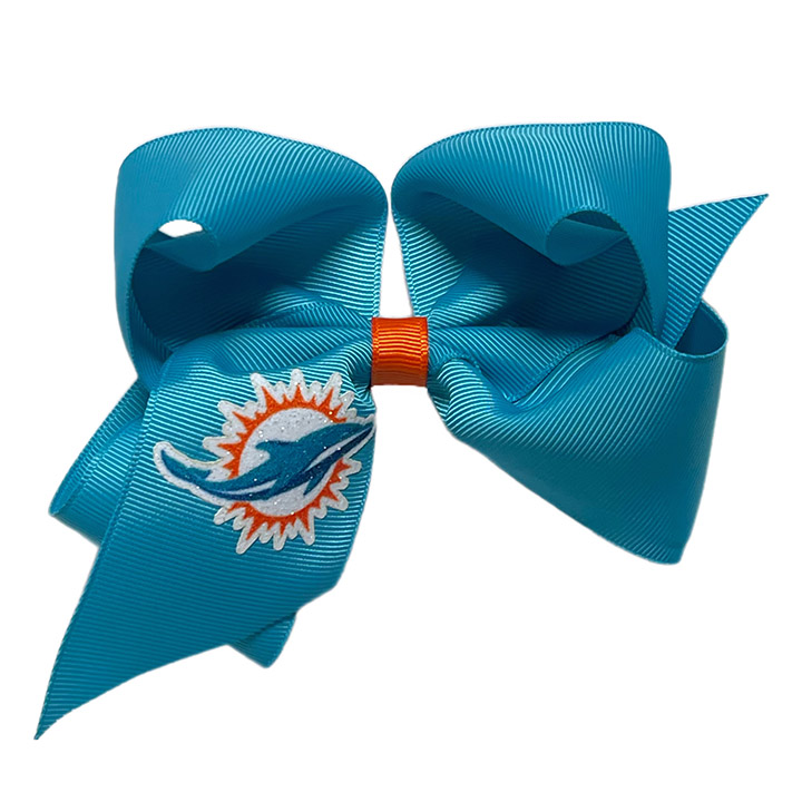 Glitter Junior Bow - Miami Dolphins