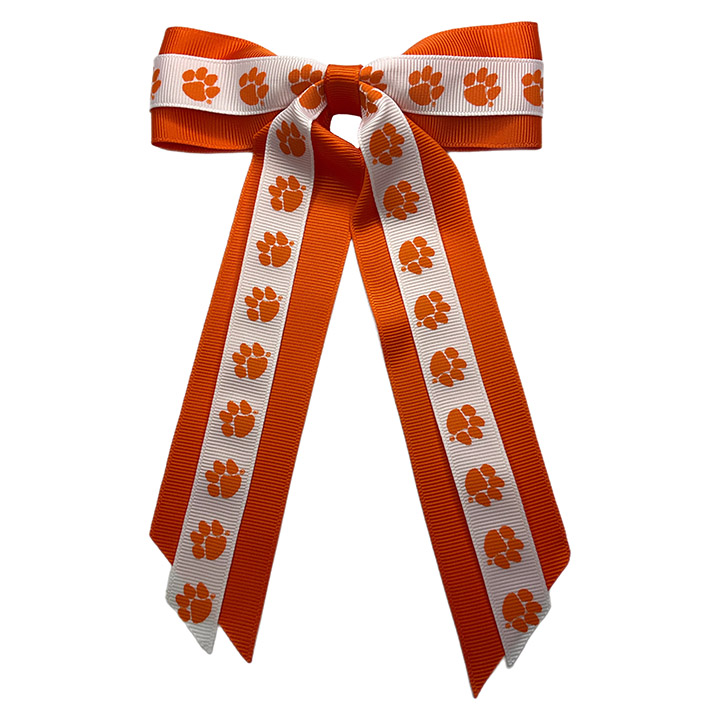 Mini Two-Tone Cheer Bow - Clemson University