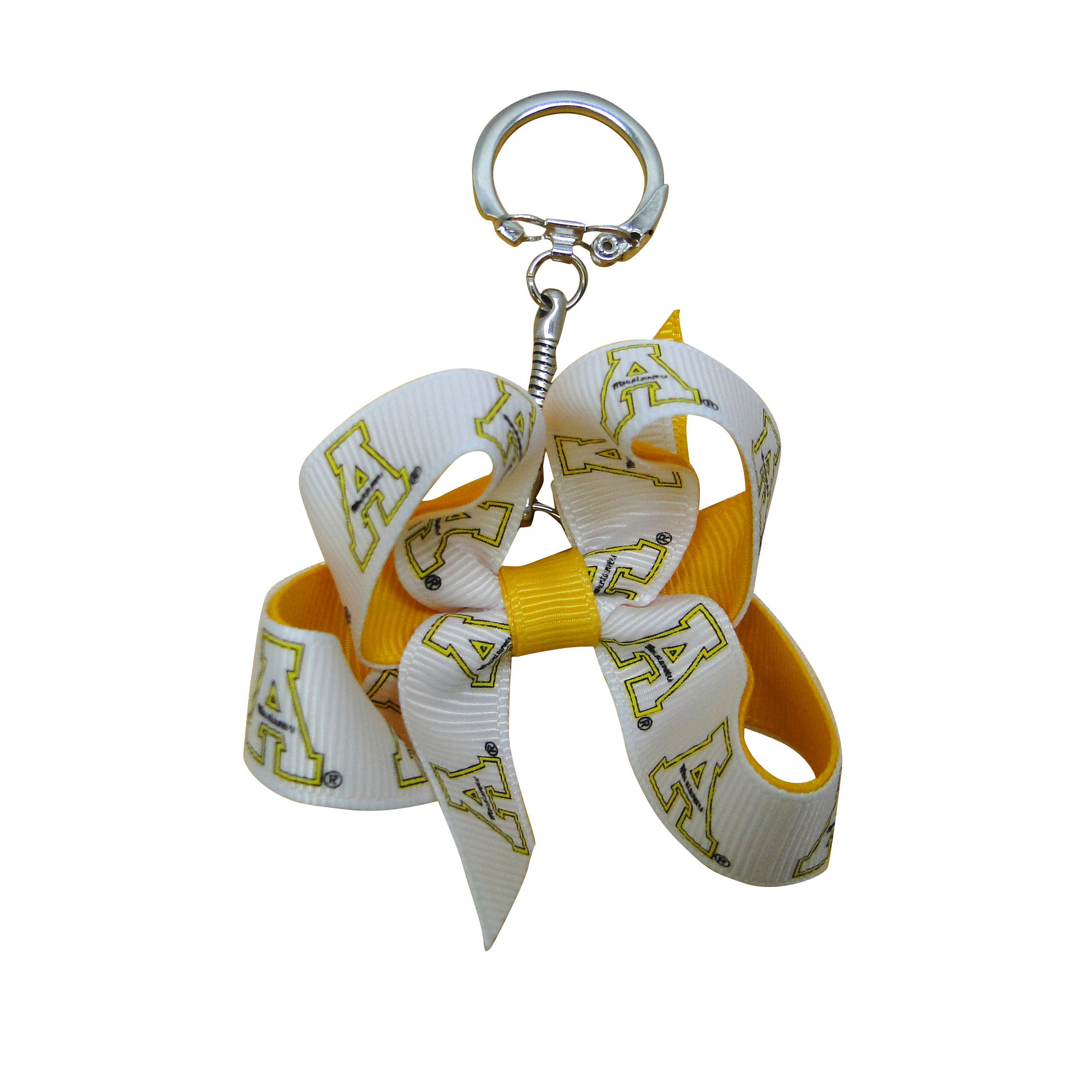 Mini 2-tone Bow Keychain Appalachian State University