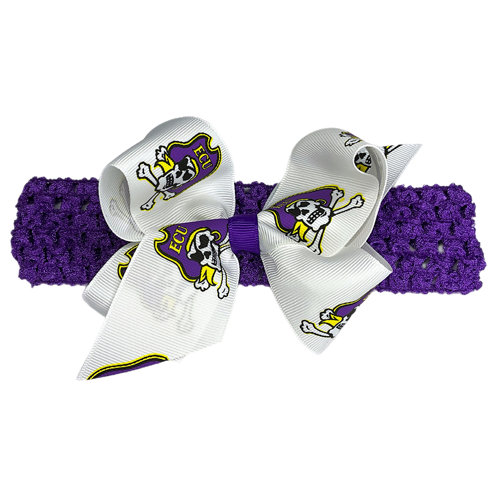 Purple Crochet Headbands with Junior Bow East Carolina University