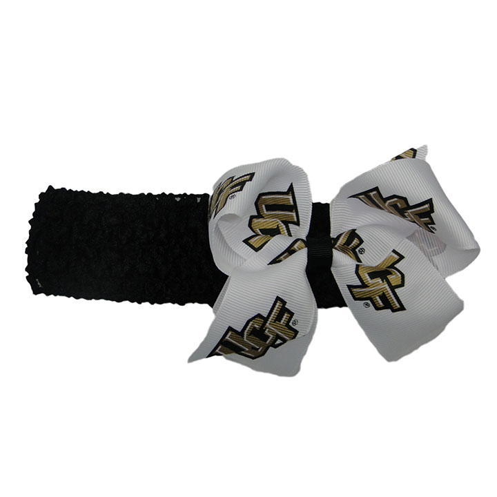 Crochet Headband with Junior Bow - University of Central Florida