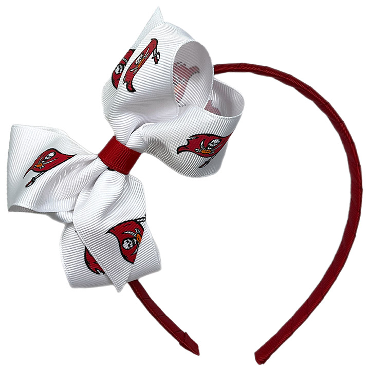 Wrapped Headband with Junior Bow - Tampa Bay Buccaneers