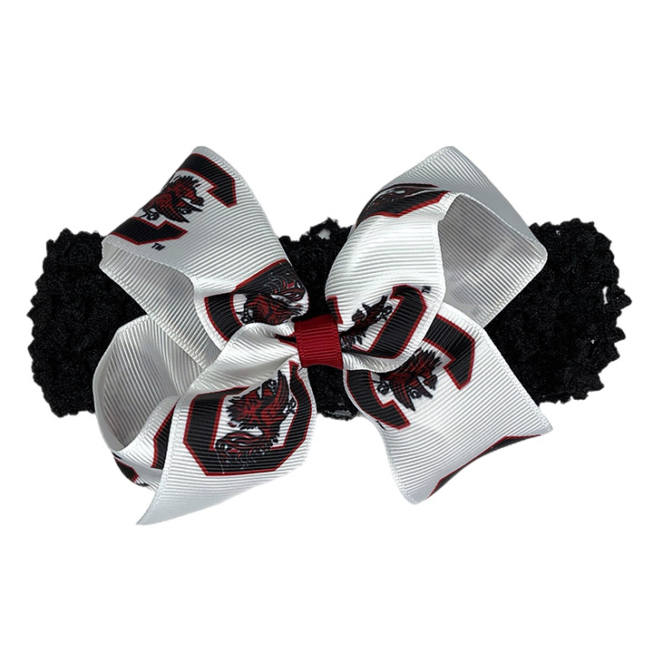 Crochet Headband with Junior Bow - University of South Carolina