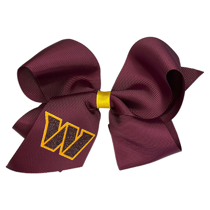 Glitter Junior Bow - Washington Commanders
