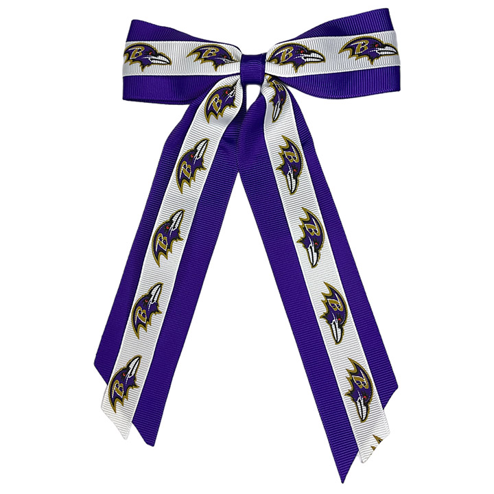 Mini Two-Tone Cheer Bow - Baltimore Ravens