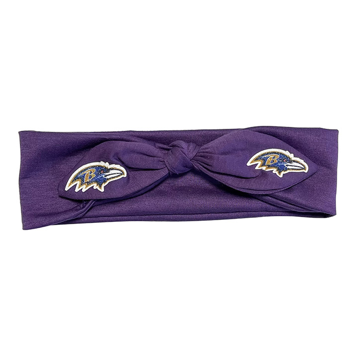 Purple Knotted Bow Headband - Baltimore Ravens