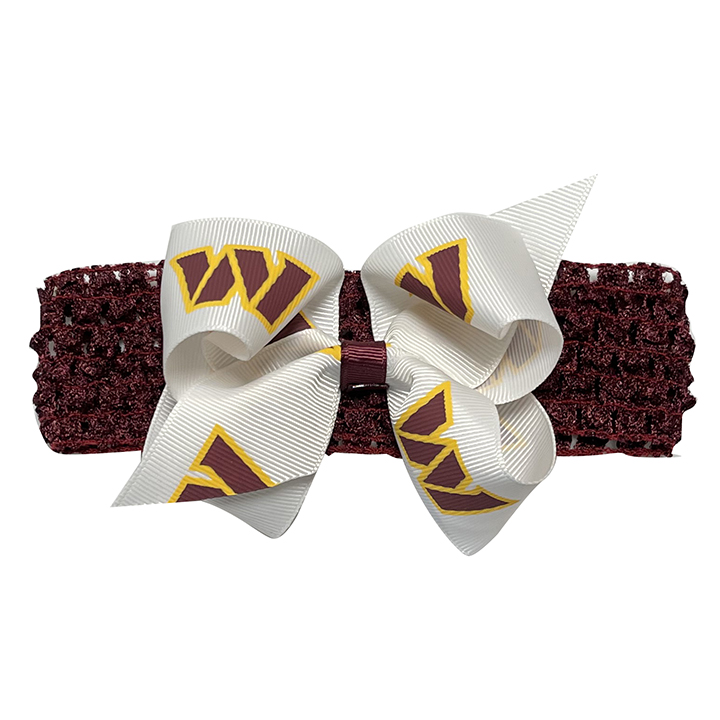 Crochet Headband with Junior Bow - Washington Commanders