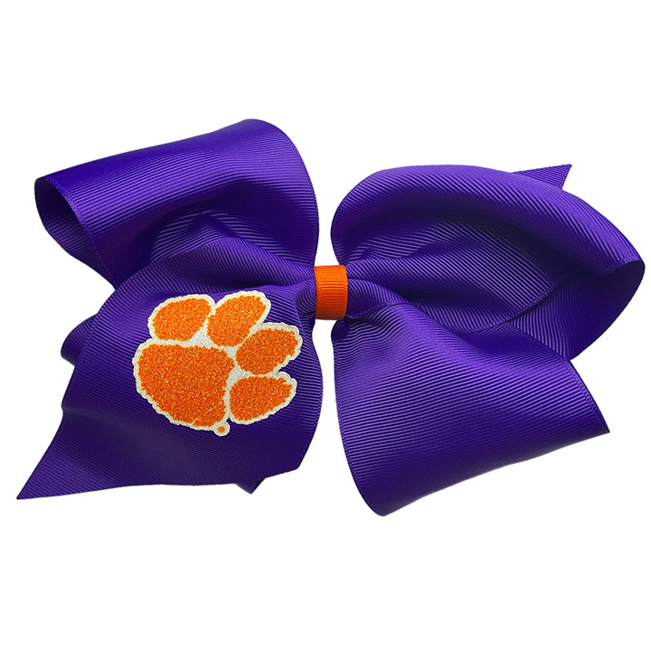 Jumbo Glitter Bow Clemson University