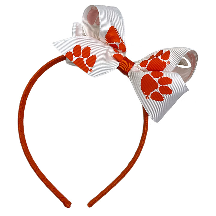 Wrapped Headband with Junior Bow - Clemson University