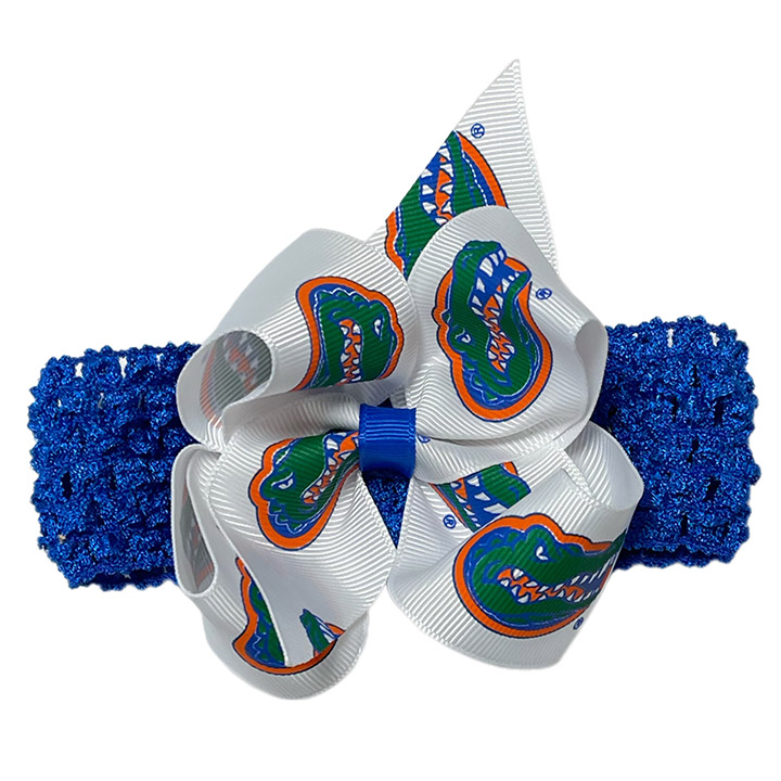 Crochet Headband with Junior Bow - University of Florida