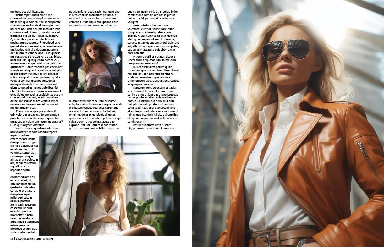 InDesign 116 Page Magazine Template - 8.5 x 11 - Customizable - Fashion Themed - Includes Large Image Folder