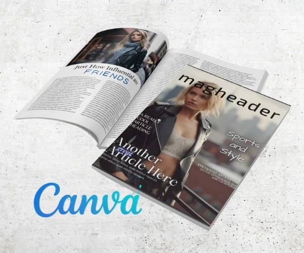 Editable Canva Magazine Template - 60 pages - Editable & Printable - Fashion Style - DIY Magazine Design - Including Usable Images.