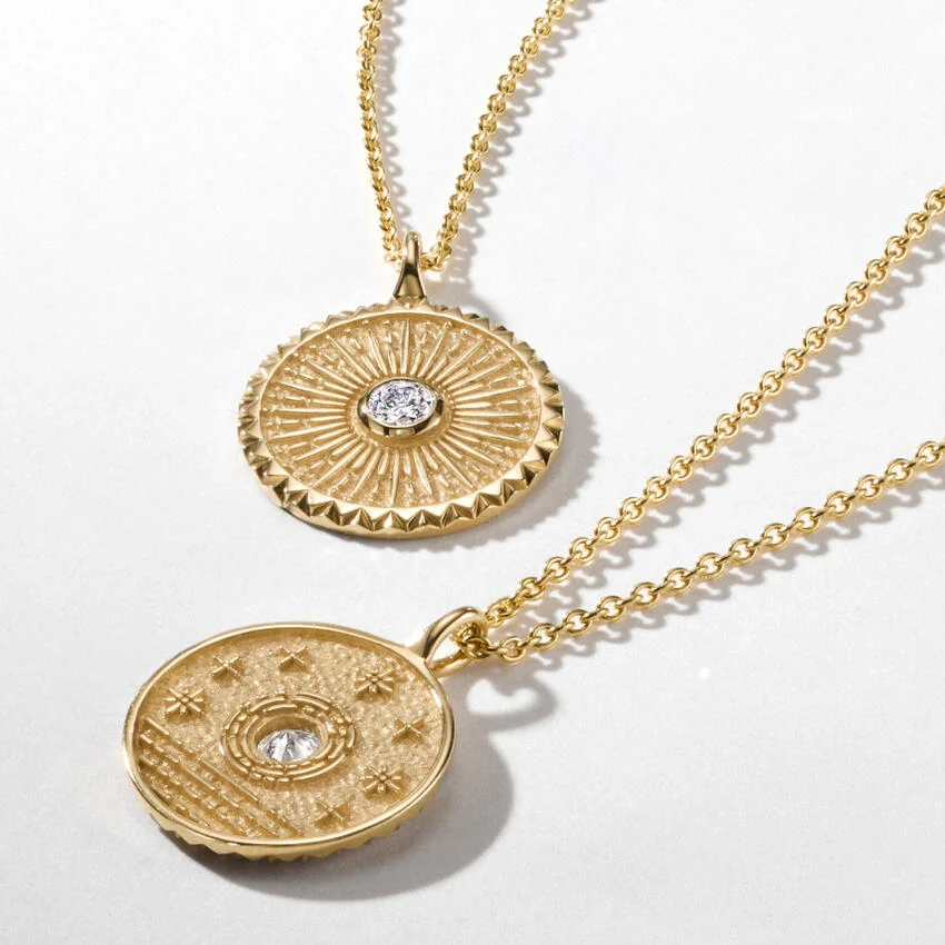 Gold Medallion Pendant Necklace