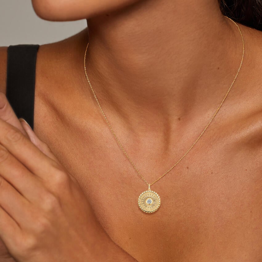 Gold Medallion Pendant Necklace