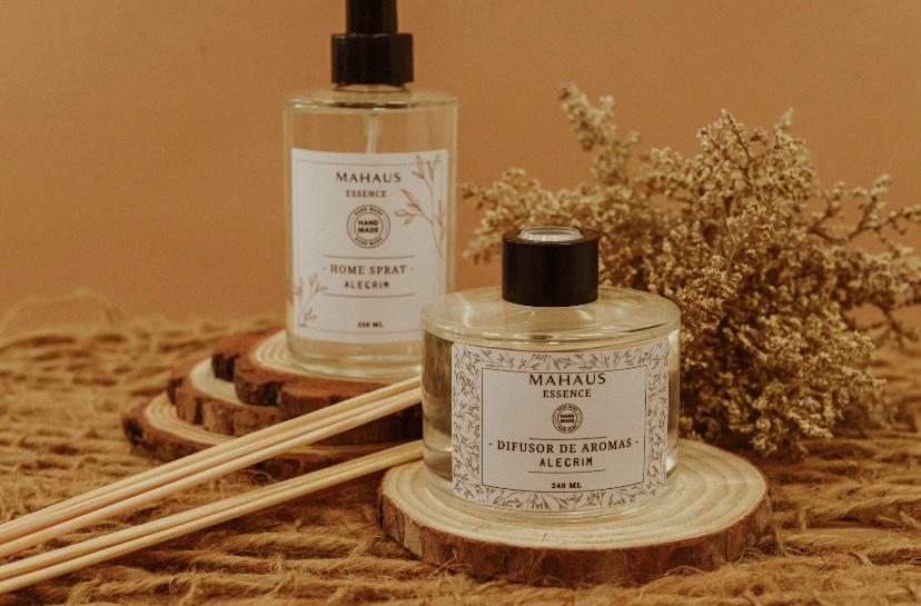 Kit Home Spray e Difusor VIDRO Alecrim