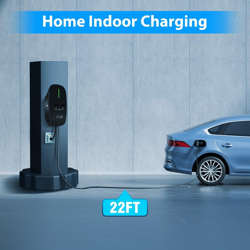 AWESAFE Level 2 EV Charger for Tesla, 48 Amp Wall Charger Hardwired WiFi Enabled