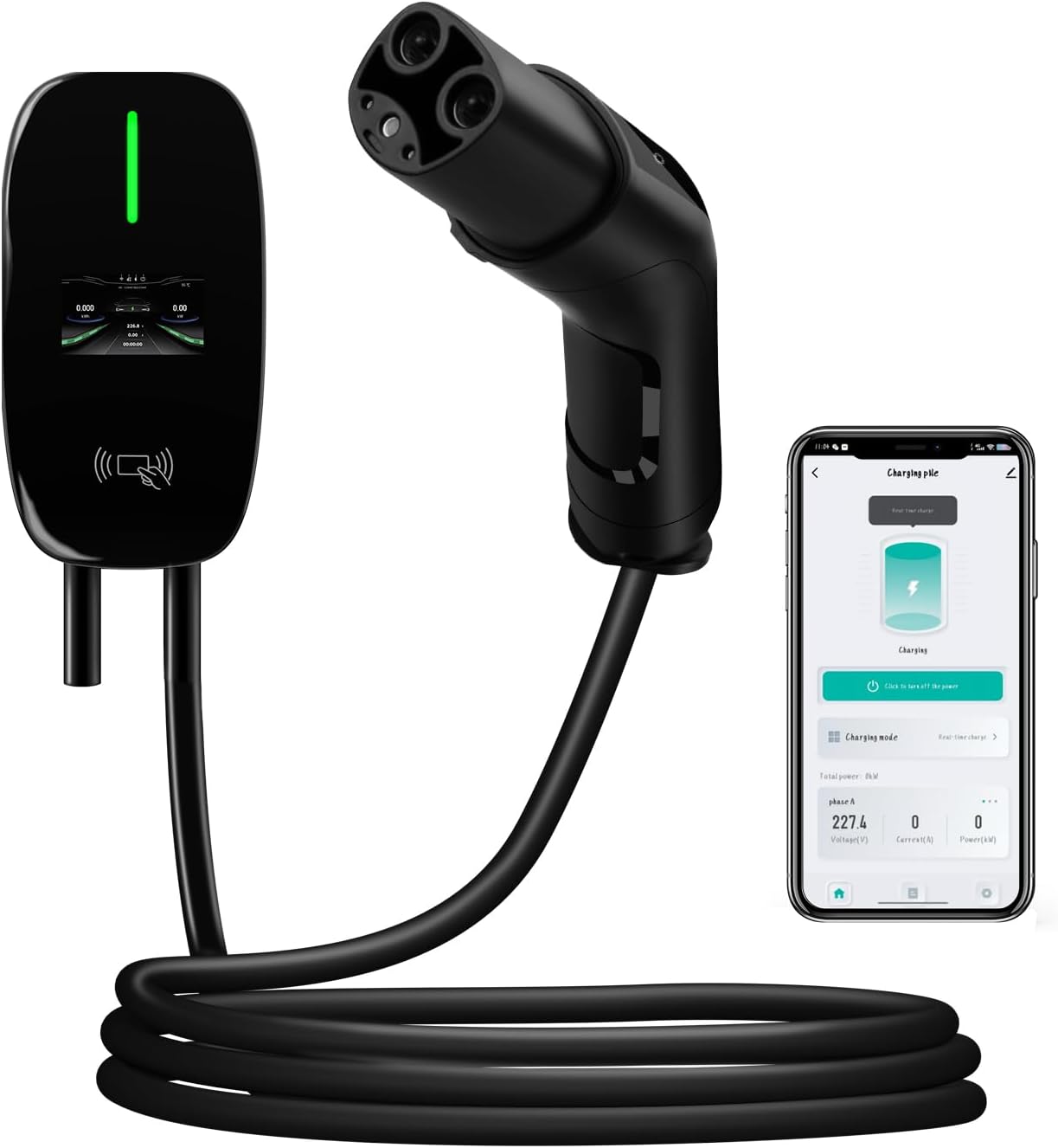 AWESAFE Level 2 EV Charger for Tesla, 48 Amp Wall Charger Hardwired WiFi Enabled