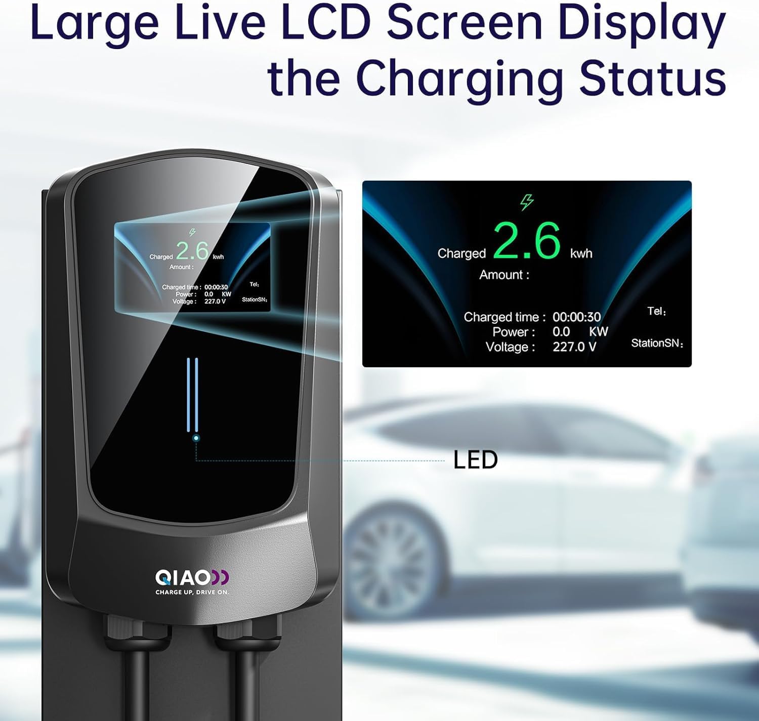 QIAO Level 2 EV Charger, Fast EV Charging Up to 40A & Q21 NEMA 14-50 Plug