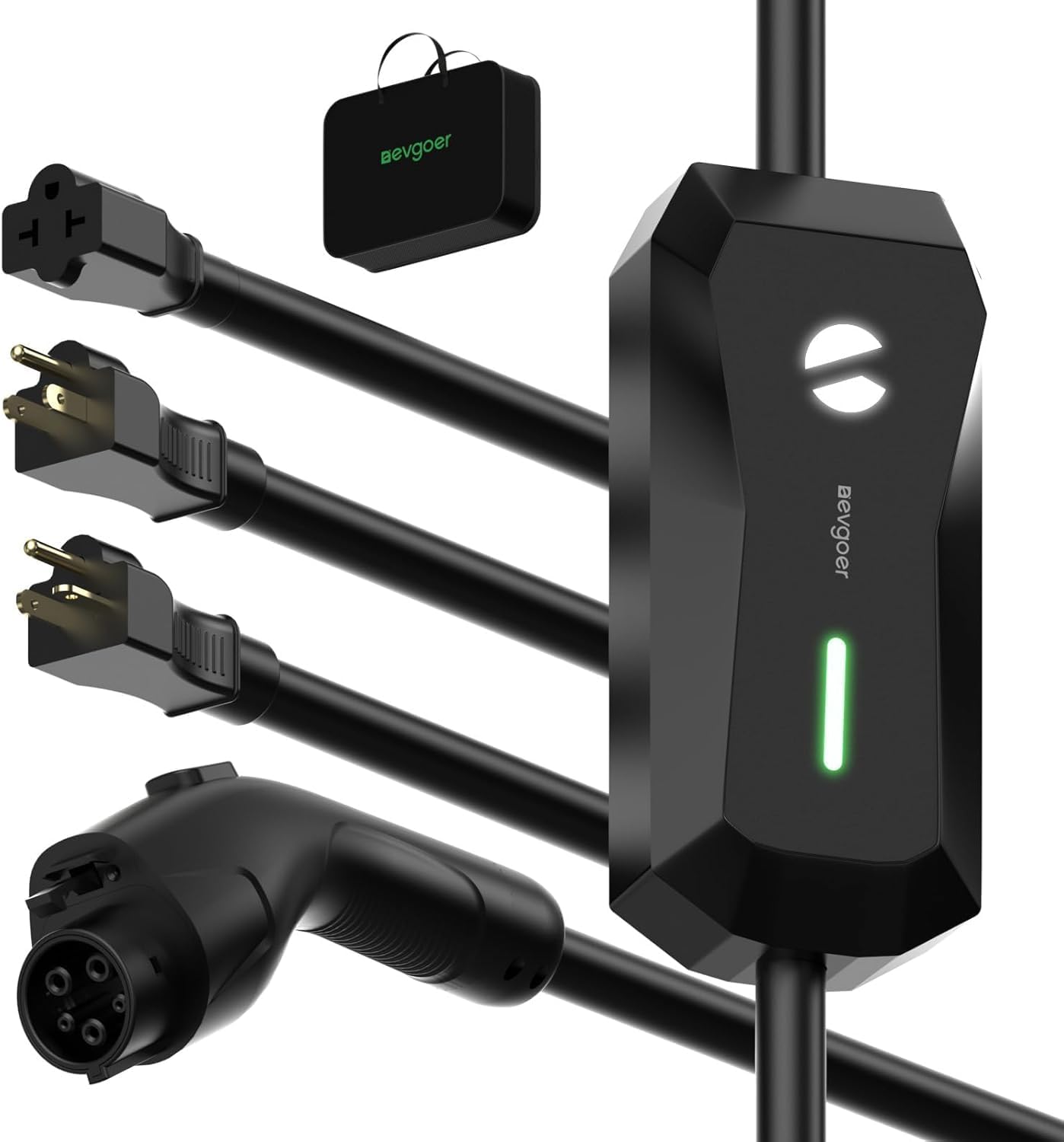 EG evgoer Level 1/2 EV Charger, 16A 110-240V Portable EV Charger w 25FT Cable