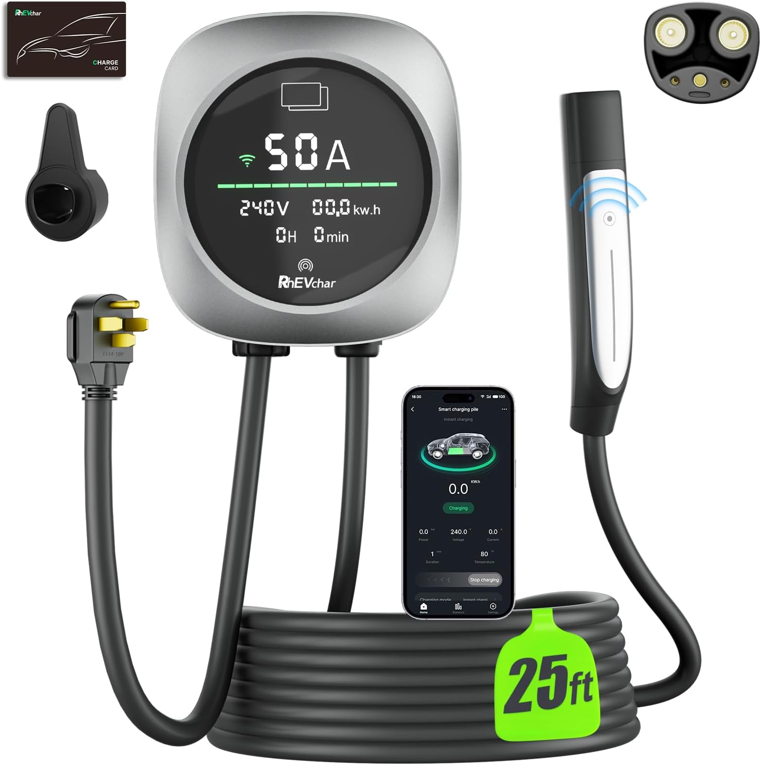 RhEVchar 50A Level 2 Tesla EV Charger with NACS Connector