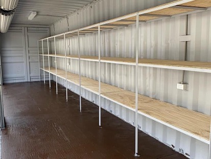 White Storage Container with Roller Doors