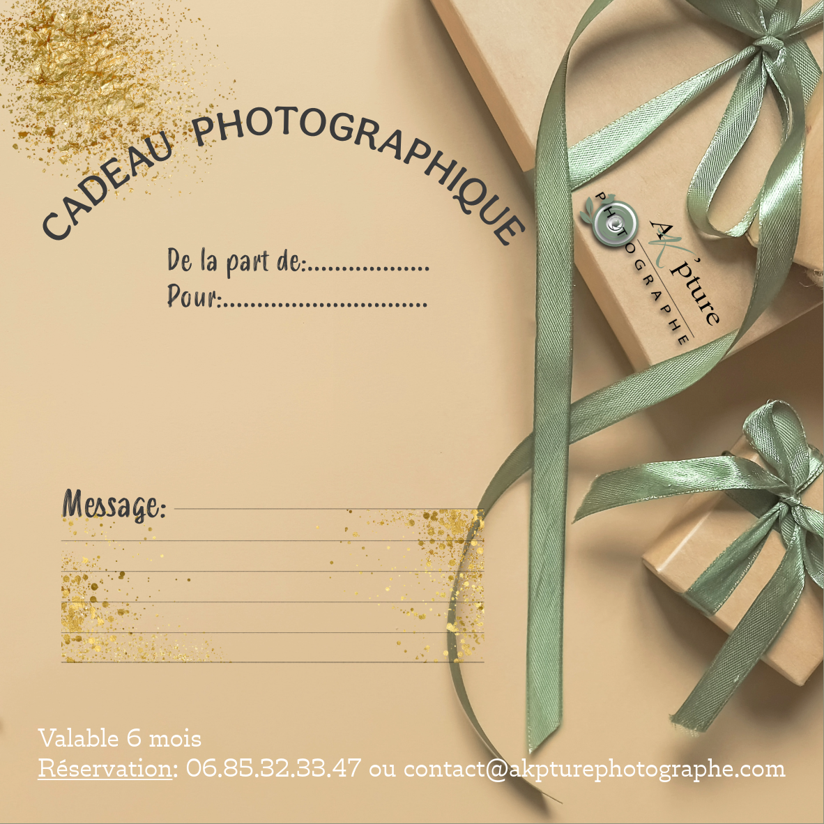 Carte cadeau séance photo