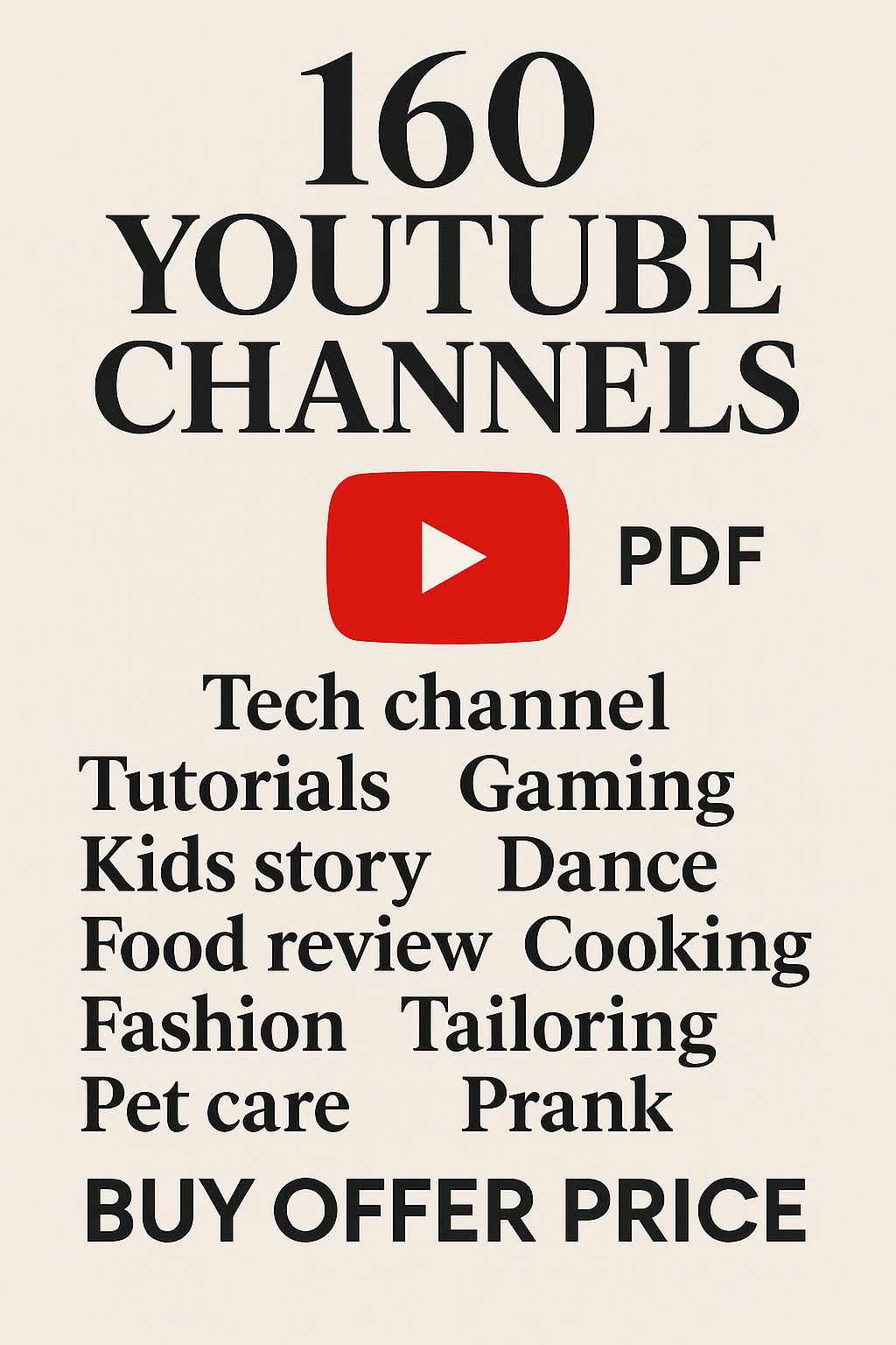 Mastery 160 YouTube Channel Guide DOC/PDF