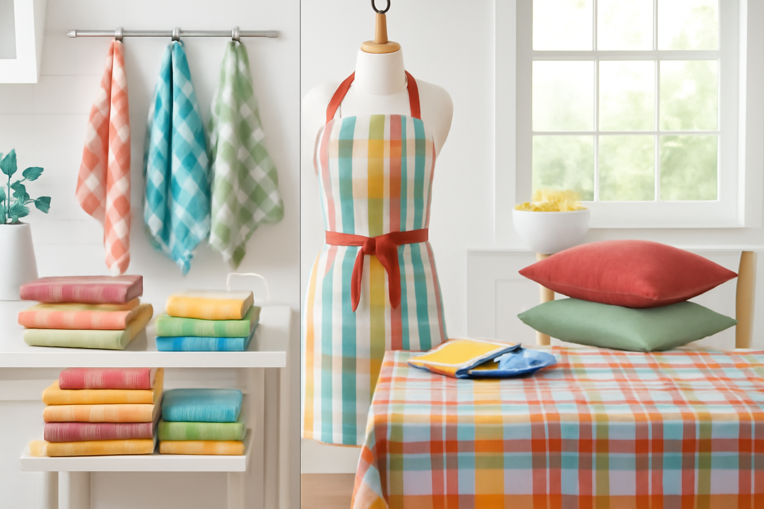 Multicolor Plaid Apron