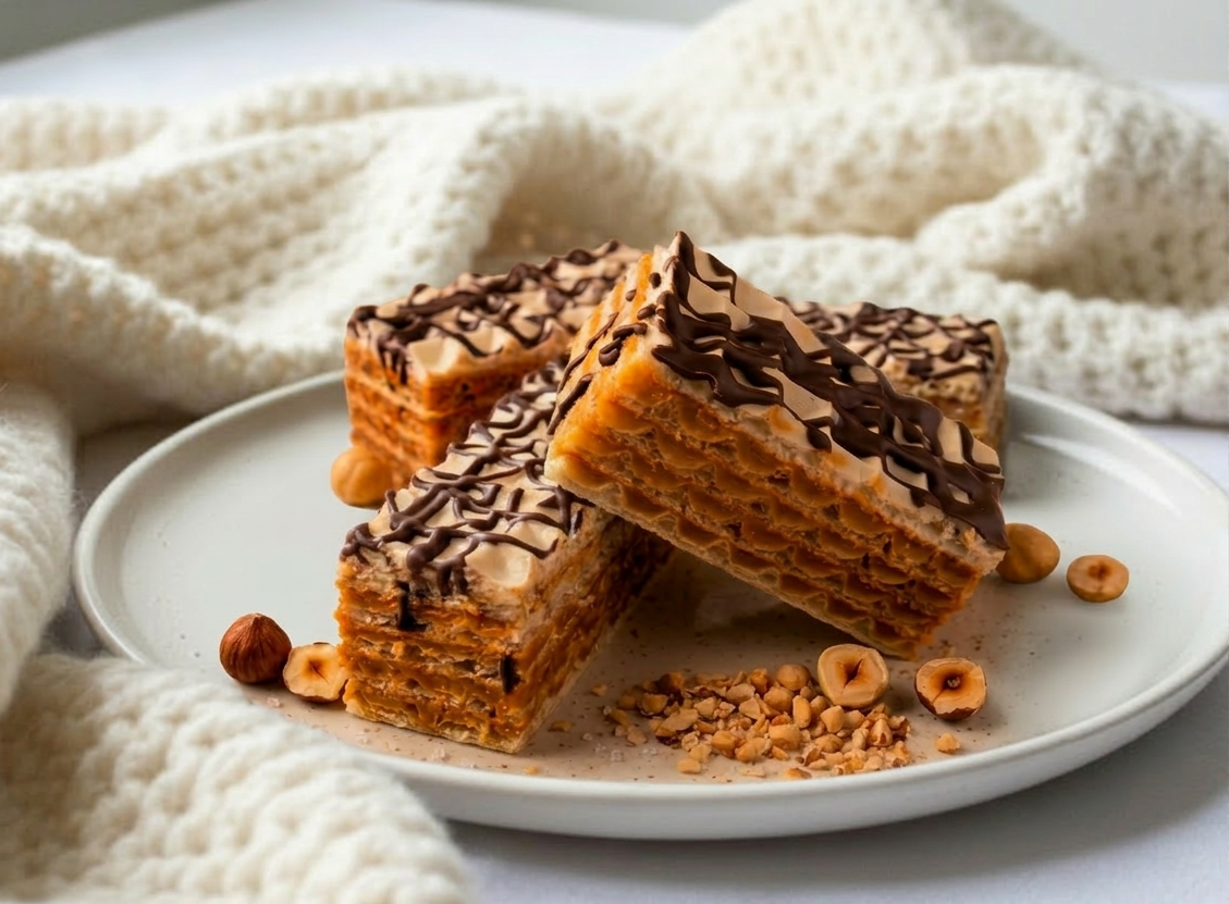 Vafliukai su karamelės pertepimu