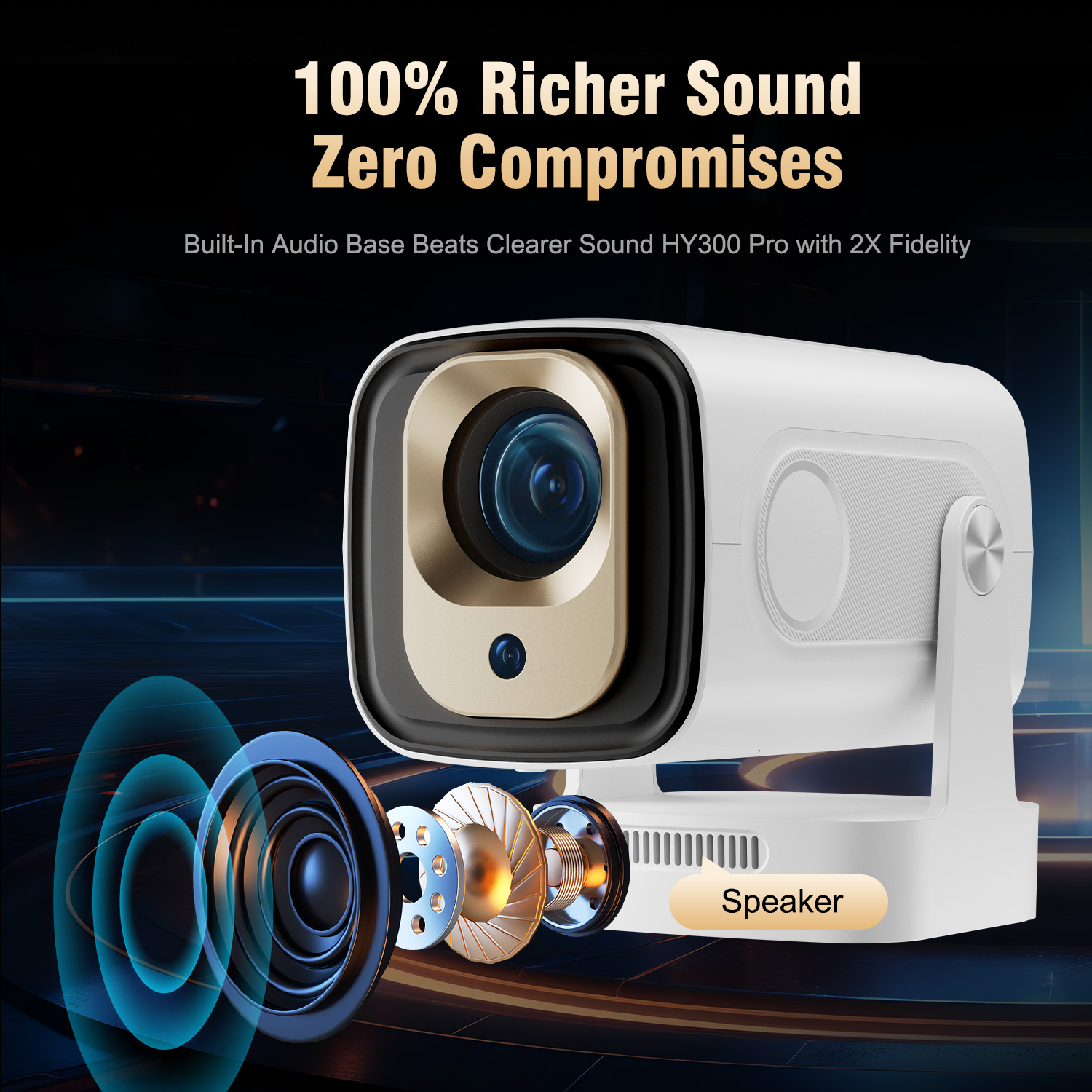 Mini projecteur HY310 | Portable Full HD 1080p, pour home cinéma et bureau