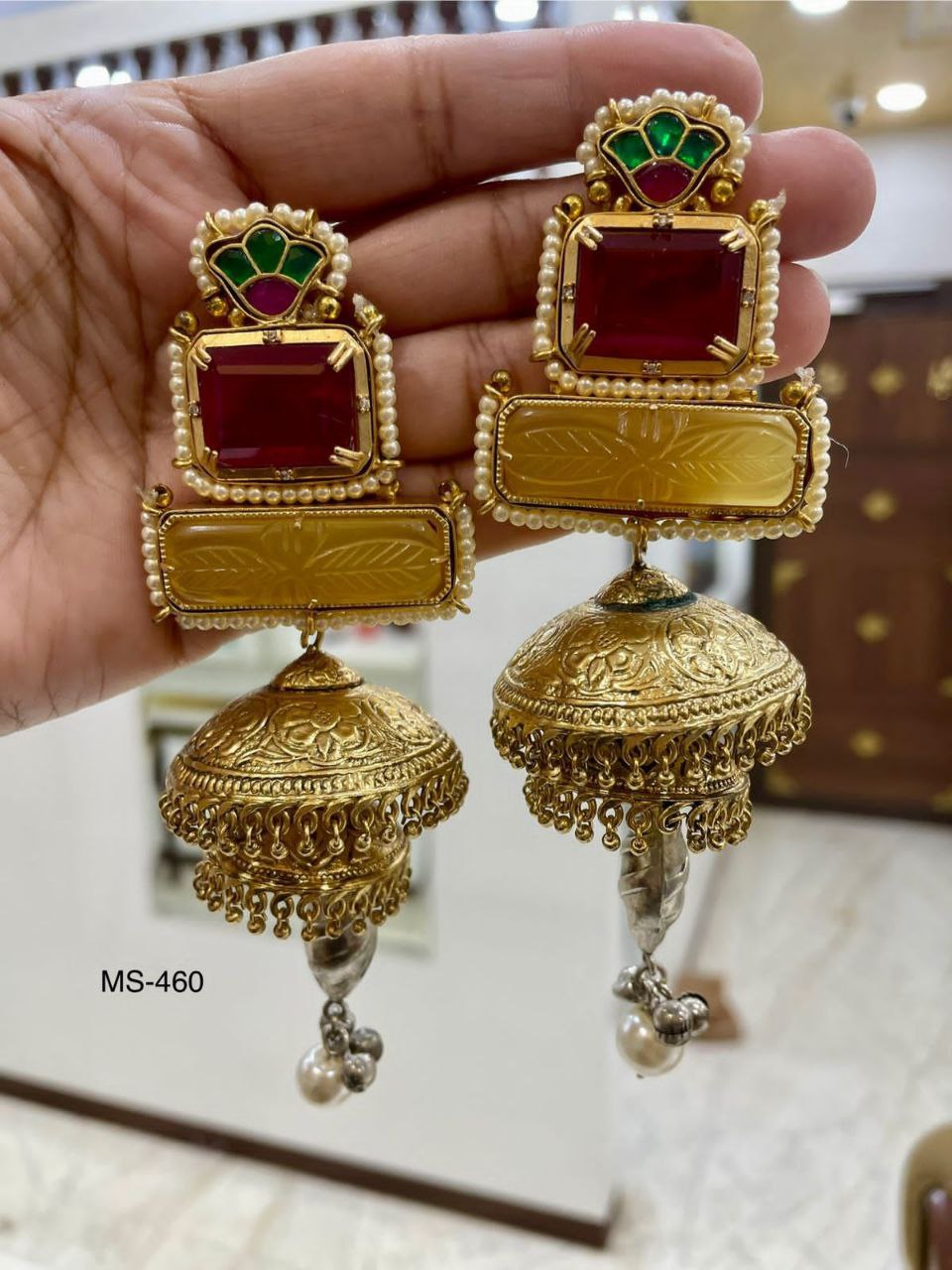 Traditional Gold-Plated Jhumka Earrings