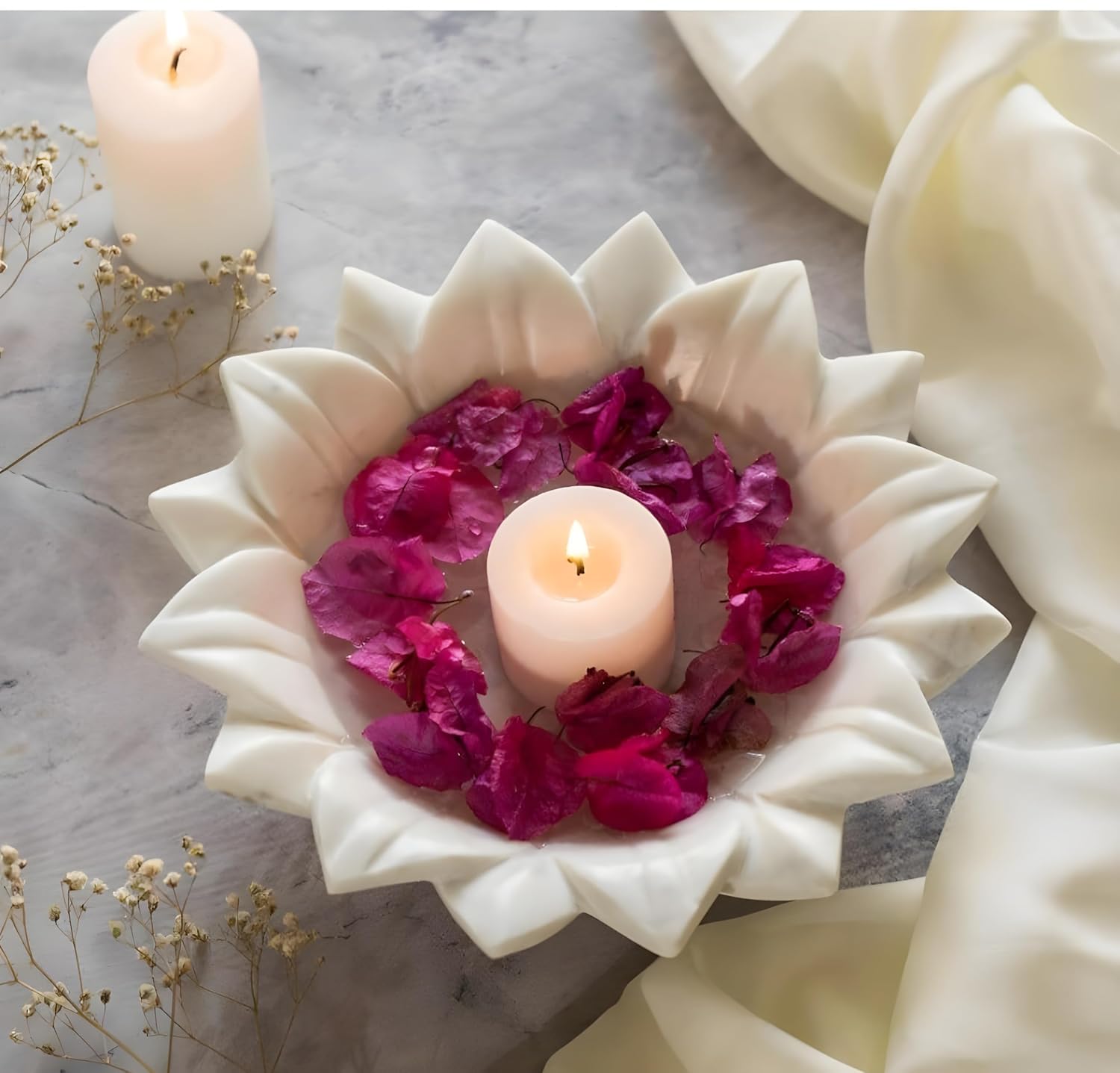 Marble Kamal Plate Decorative Article