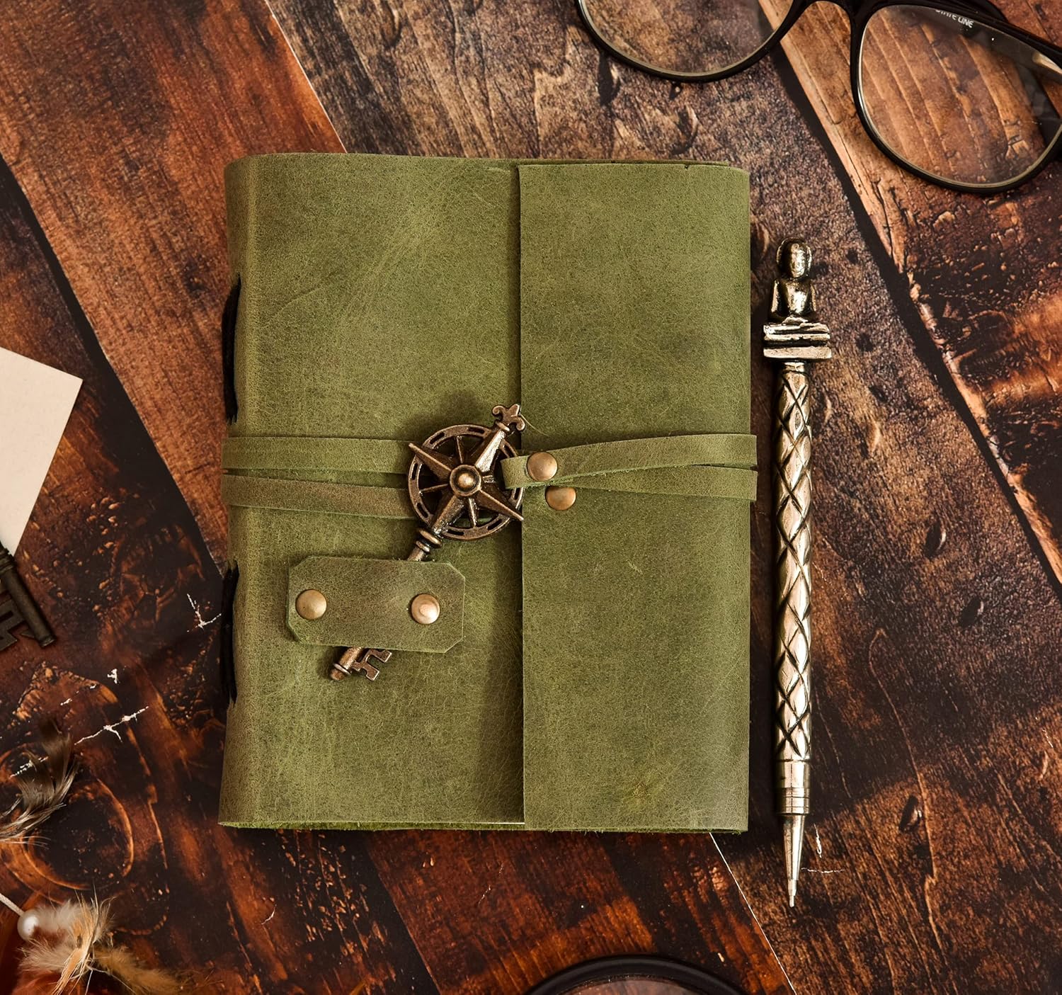Vintage Green Leather Journal