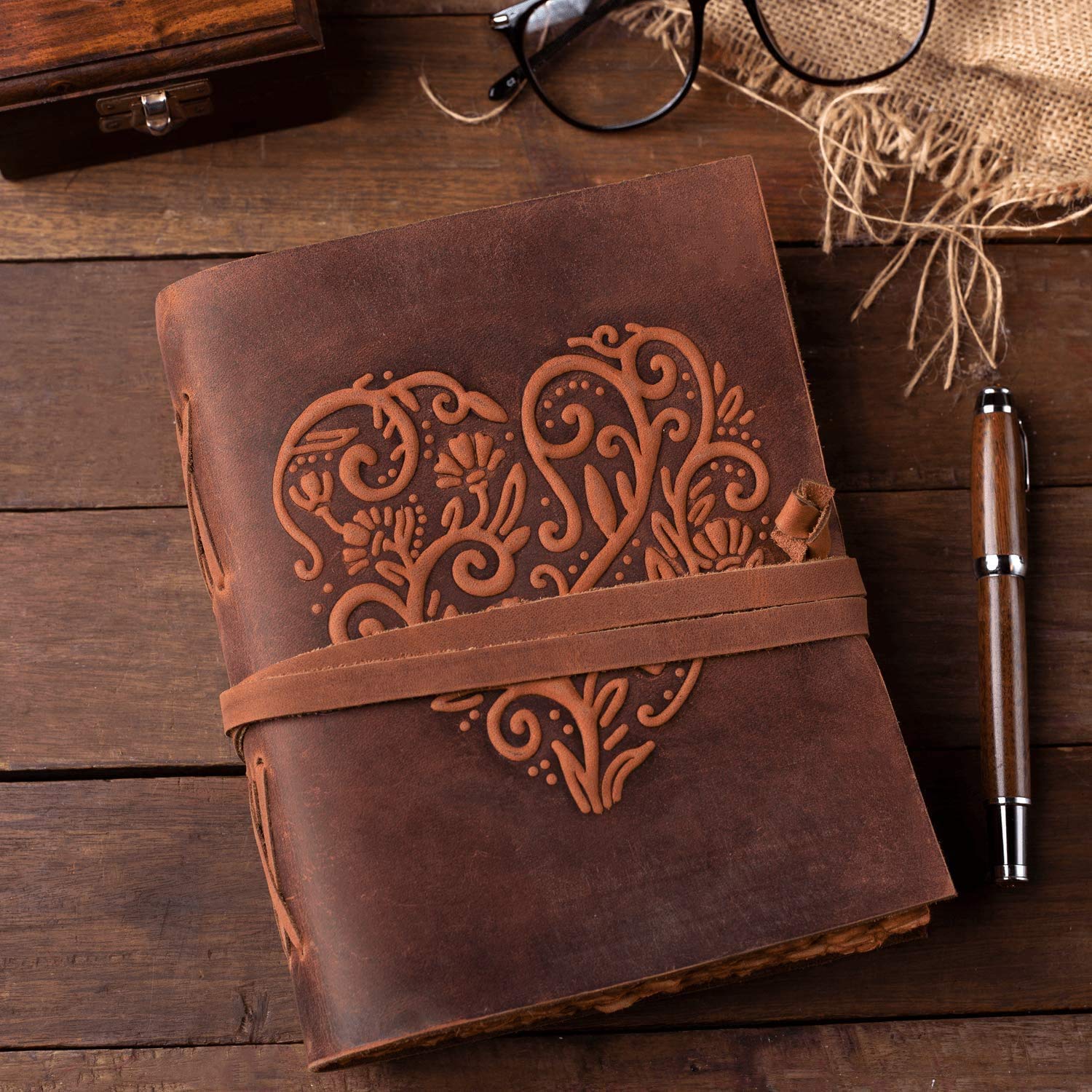 Handcrafted Leather Journal (7 x 5 x 1.5 Inches)