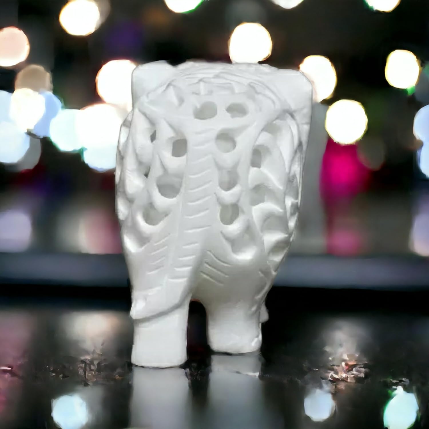 Handcrafted Marble Elephant Figurine 8 cm