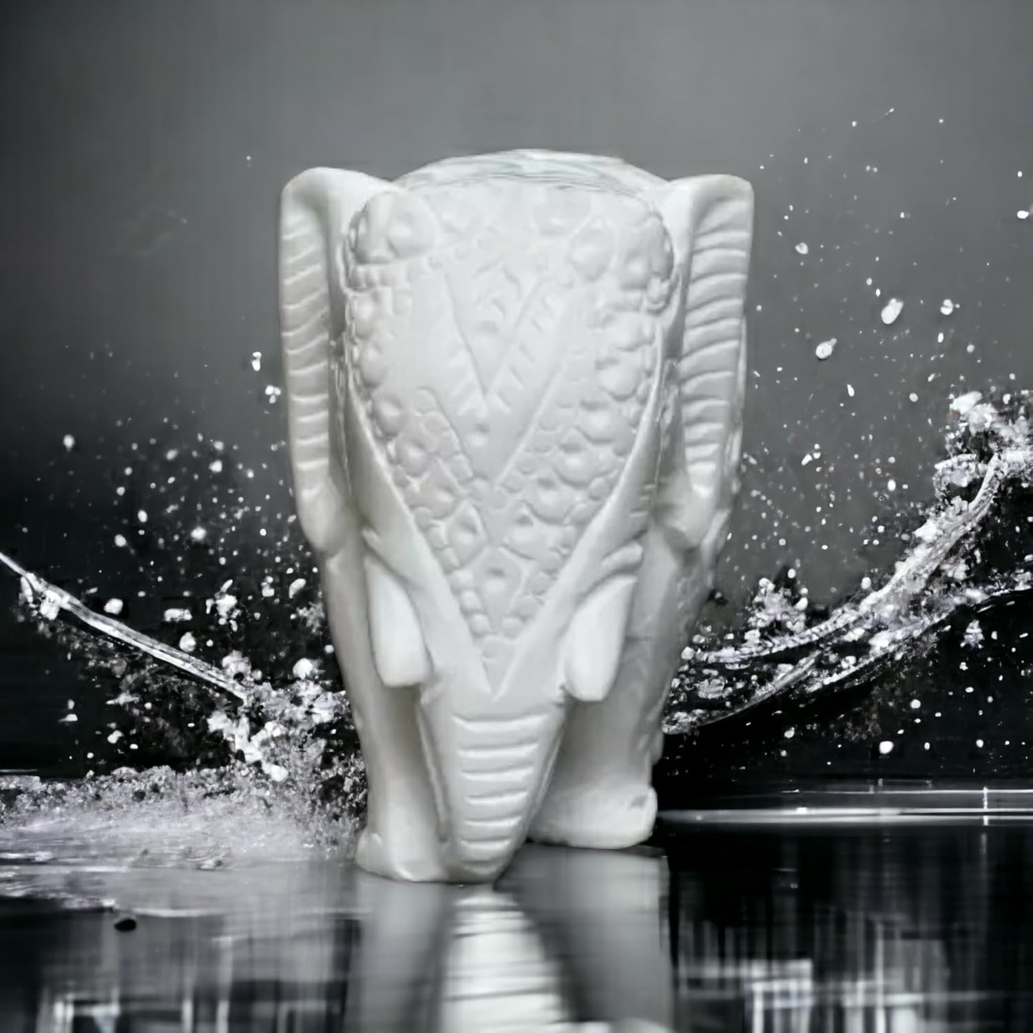Handcrafted Marble Elephant Figurine 8 cm