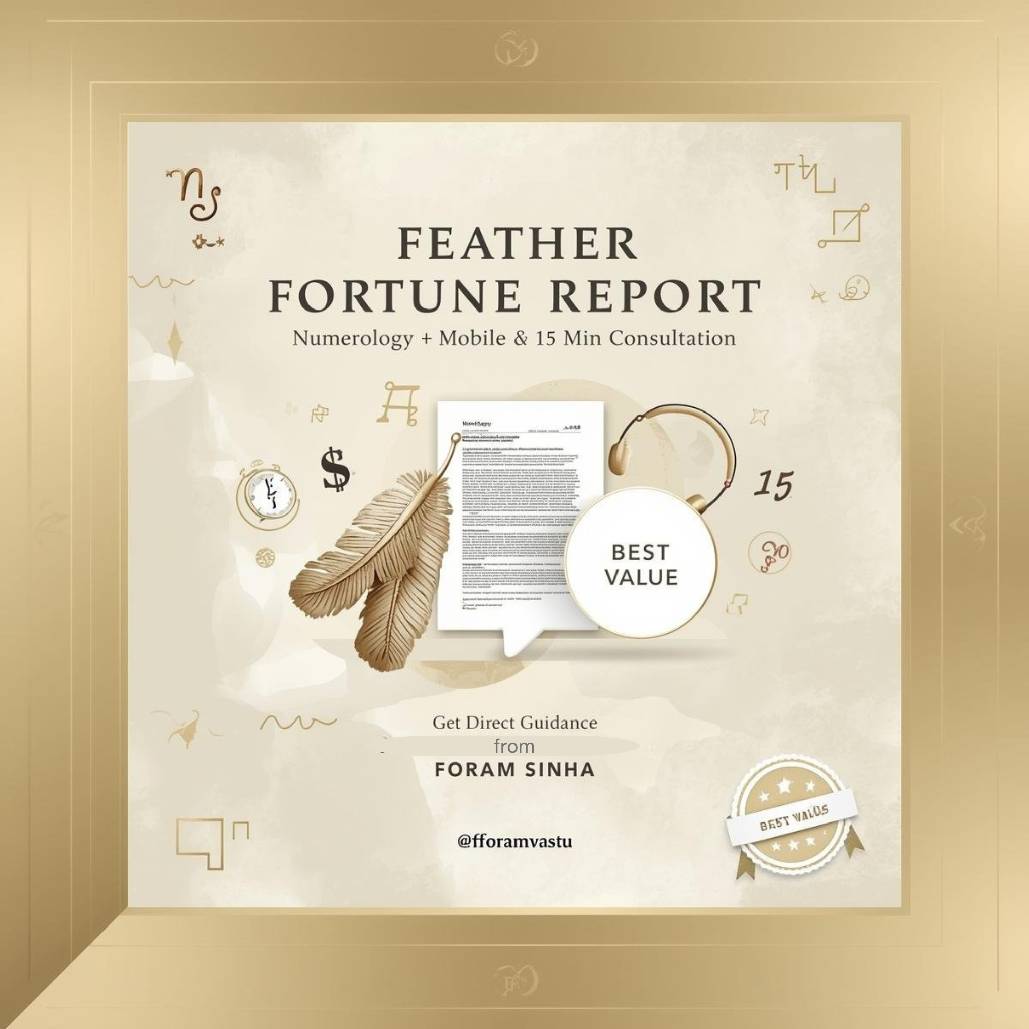 Numerology + Mobile Number Analysis + 15 Min Consultation – Feather Fortune Report