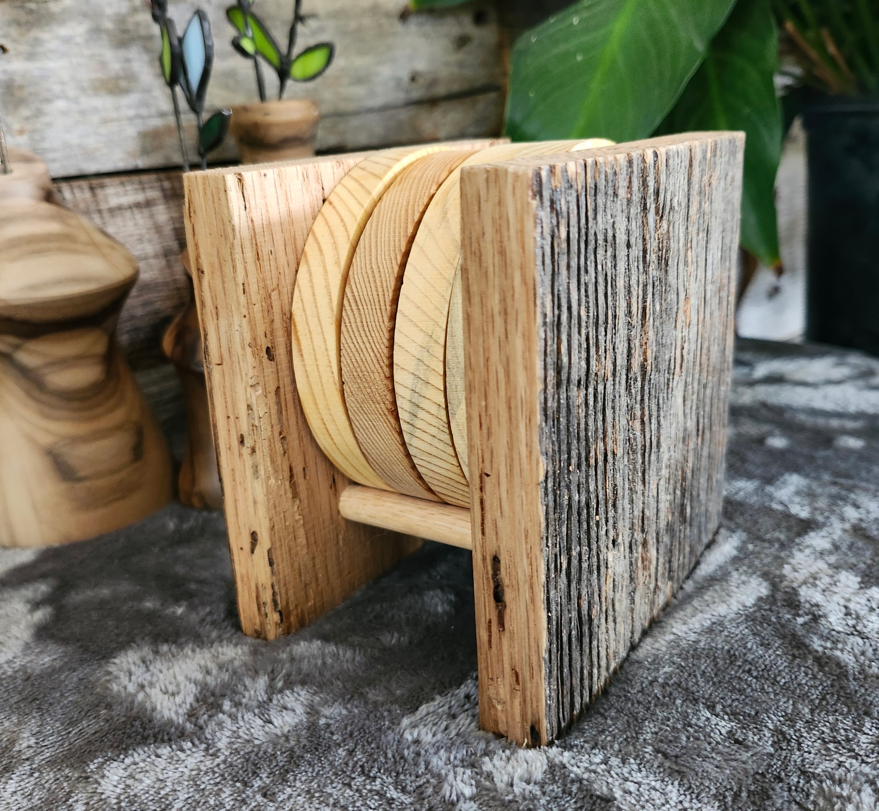 Handcrafted Wooden Coaster Set