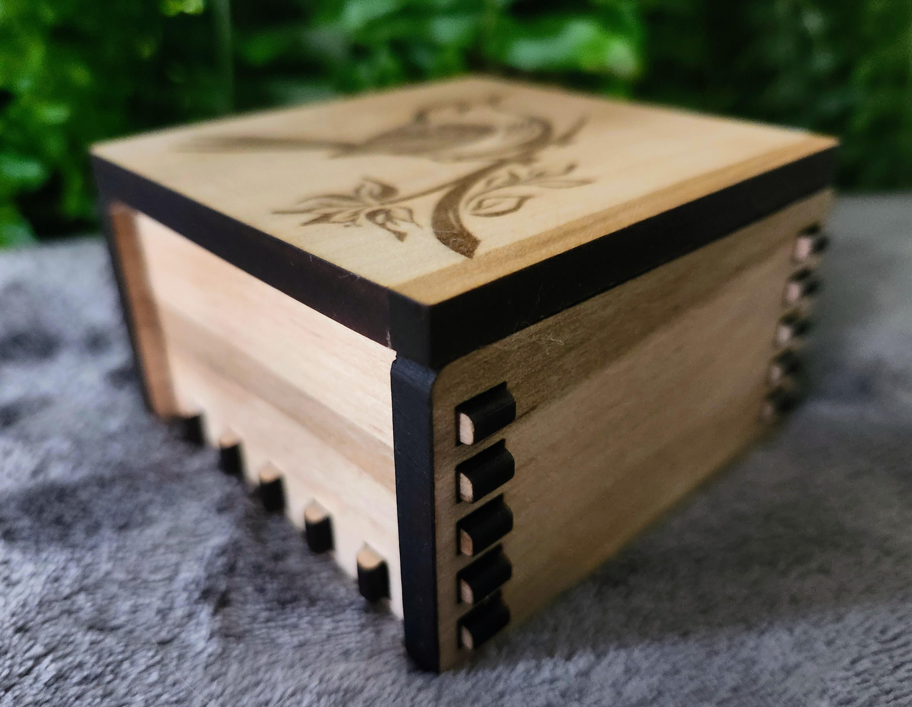 Handcrafted Maple Salt Box, Trinket Box