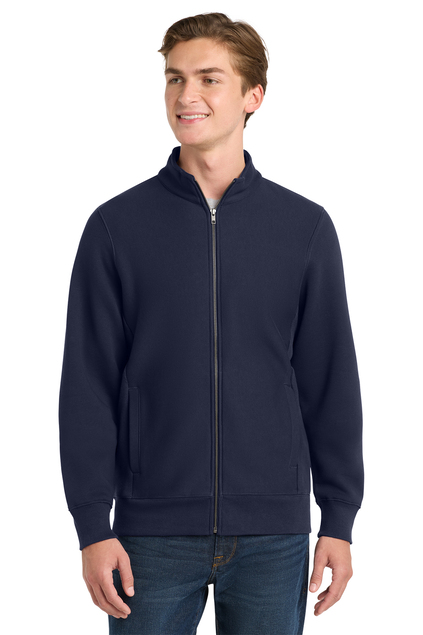 ST284 Navy Blue Full-Zip Jacket - With front left chest embroidered name 