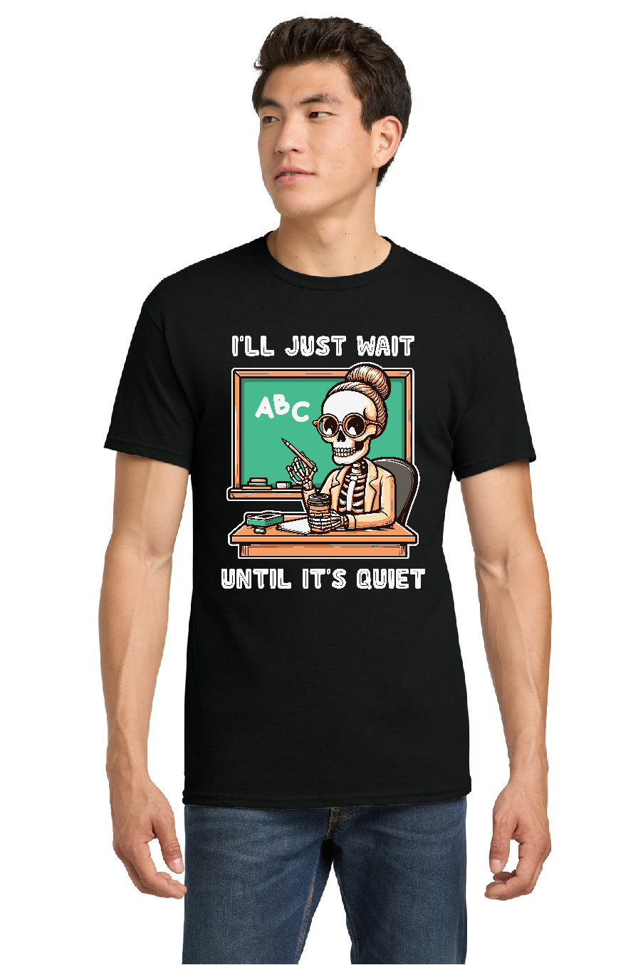Funny Teacher Skeleton T-Shirt - Black