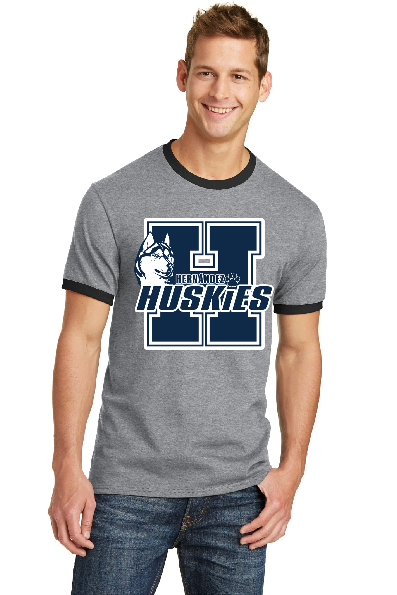 Husky with "H" - Hernandez Huskies Graphic T-shirt