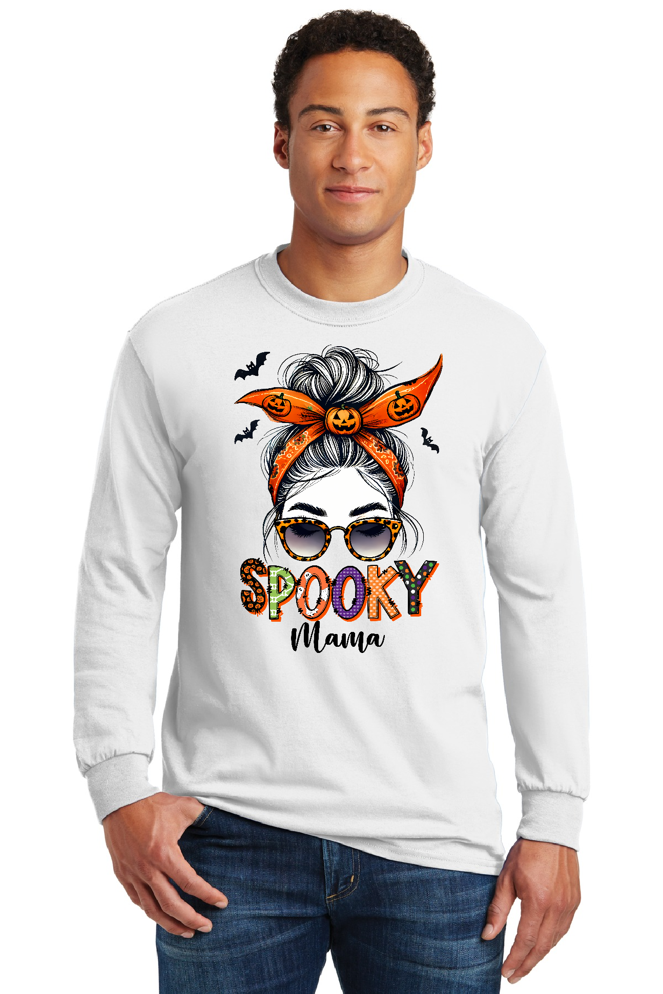 Long Sleeve Shirt - Spooky Mama Halloween Shirt