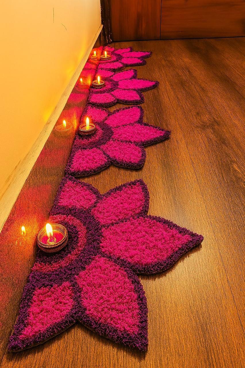 Festive Half-Flower Doorway/Hallway Mat