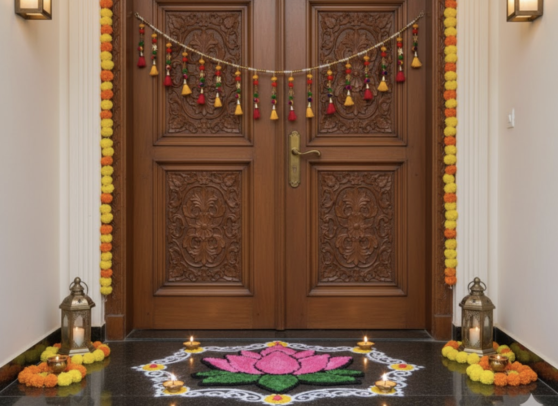 Divine Pink Lotus Decorative Mat