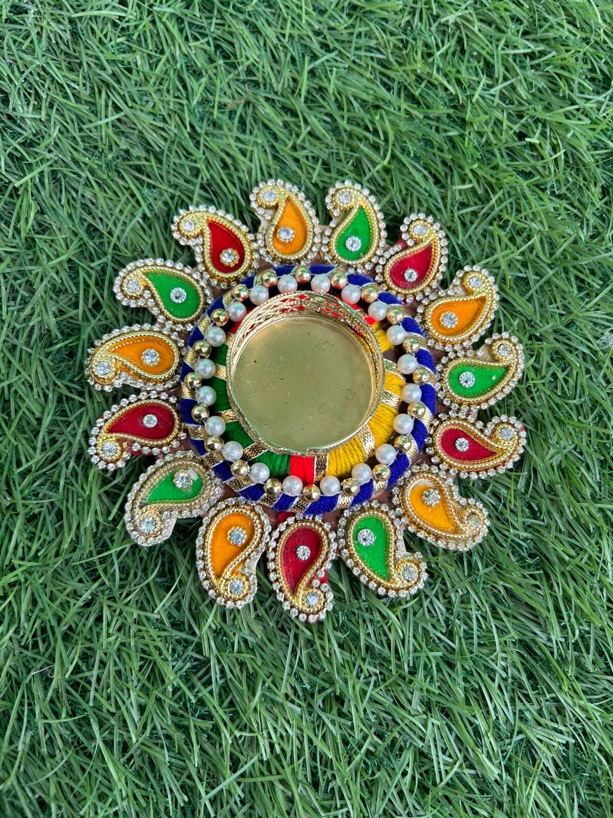 Paisley Designer Tea Light Diya Holder