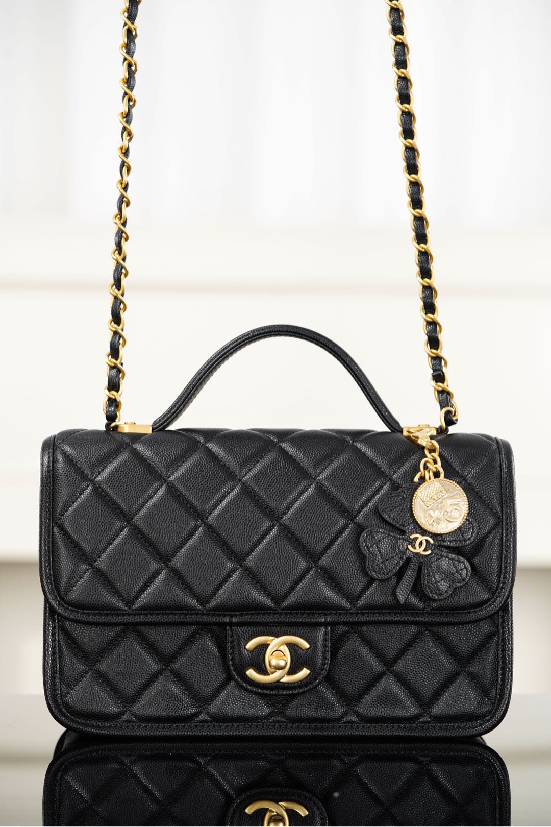Chanel Quilted Black Leather Handbag